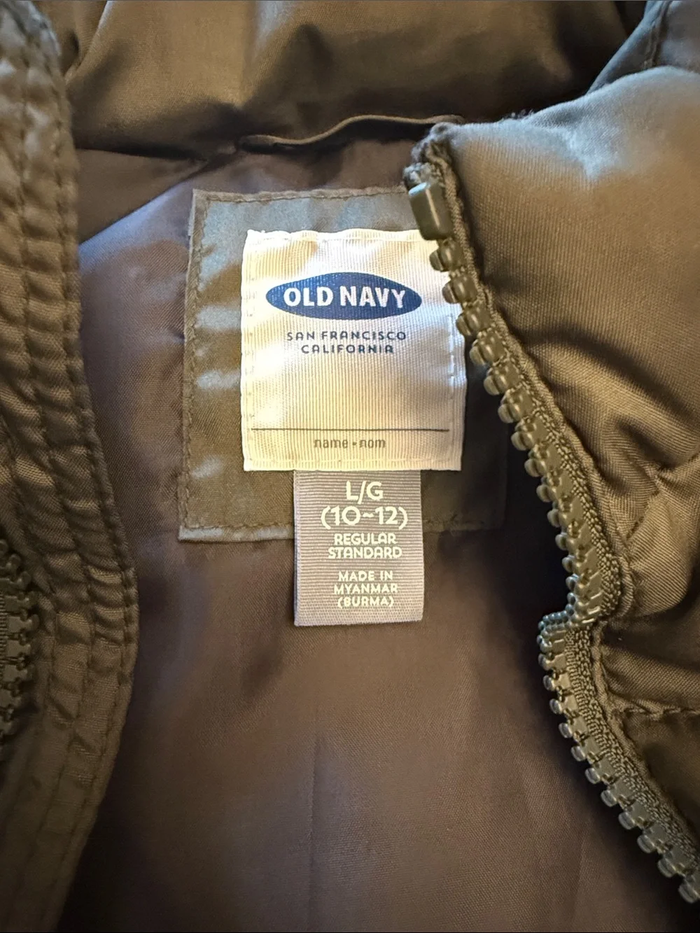 Old Navy Olive Green Puffer Vest for Kids